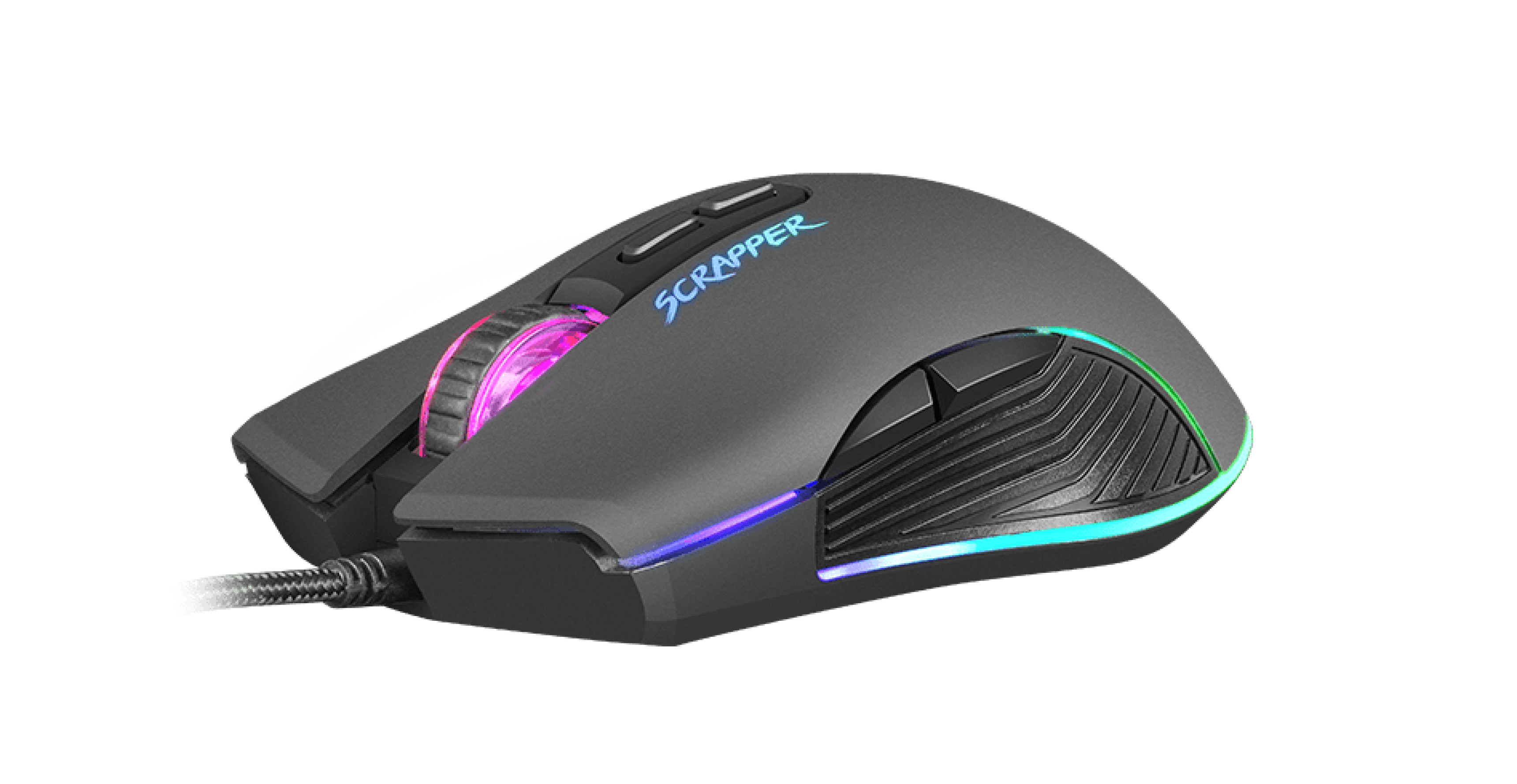 Mysz gamingowa Fury Scrapper z podświetleniem RGB, 6400 DPI i ergonomiczną konstrukcją dla lepszej rozgrywki