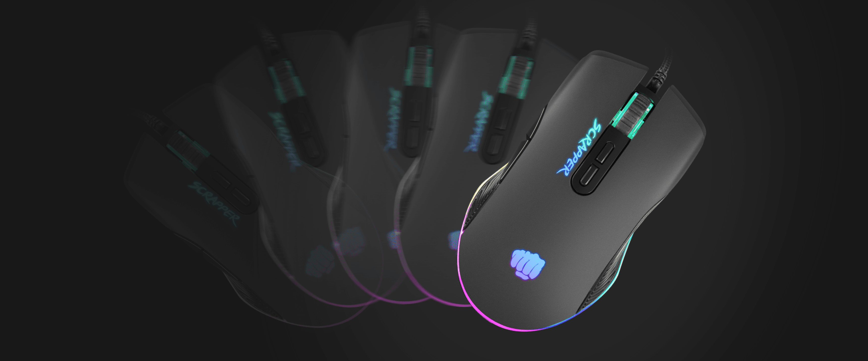 Mysz do gier RGB z sensorem 6400 DPI, charakteryzująca się eleganckim wyglądem i konfigurowalnymi efektami świetlnymi